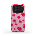 Pink Hearts Slim iPhone Case with glossy finish and slim, lightweight design