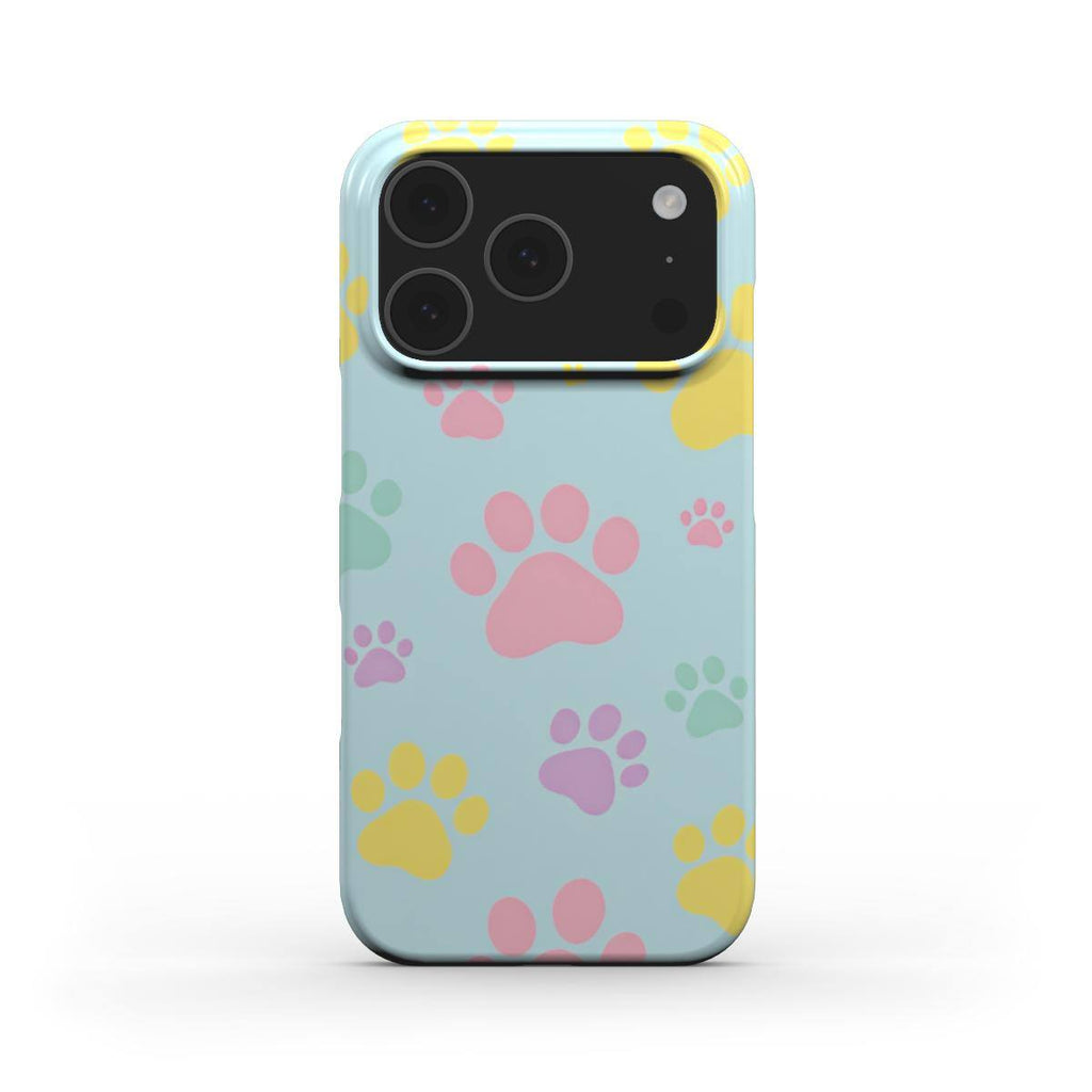 Pastel Doggy Paw Print Slim iPhone Case