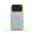 Pastel doggy paw print slim iPhone case with glossy finish and lightweight design