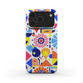 Bright Geo Print Slim iPhone Case with glossy finish and sleek minimalist design