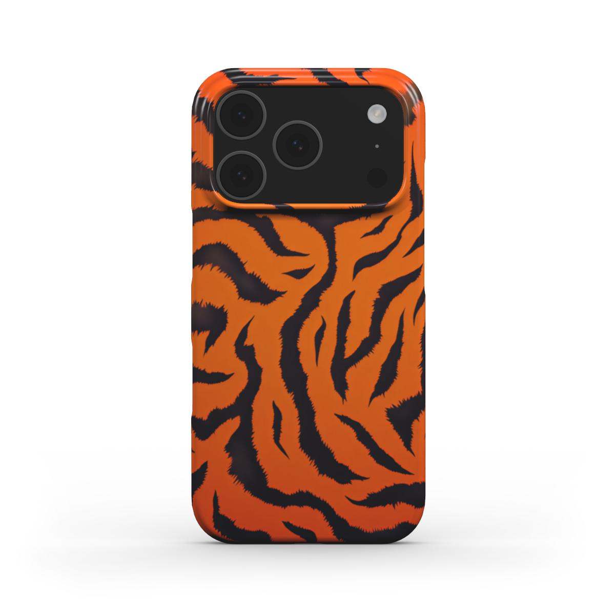 Orange Tiger Print Slim iPhone Case