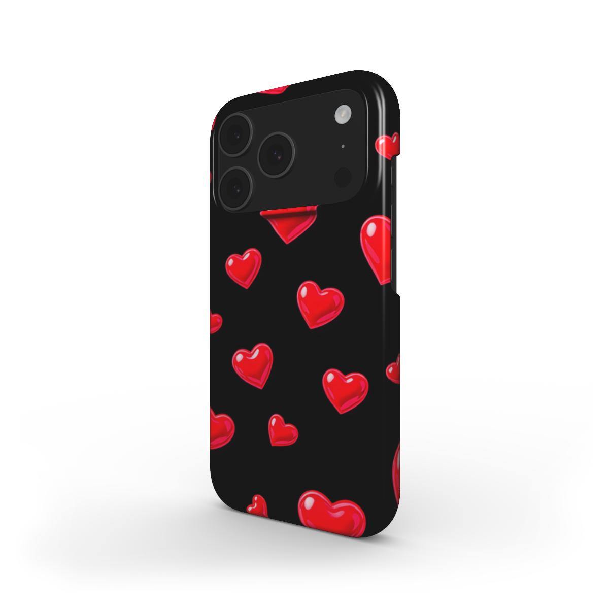 Black Hearts Slim iPhone Case