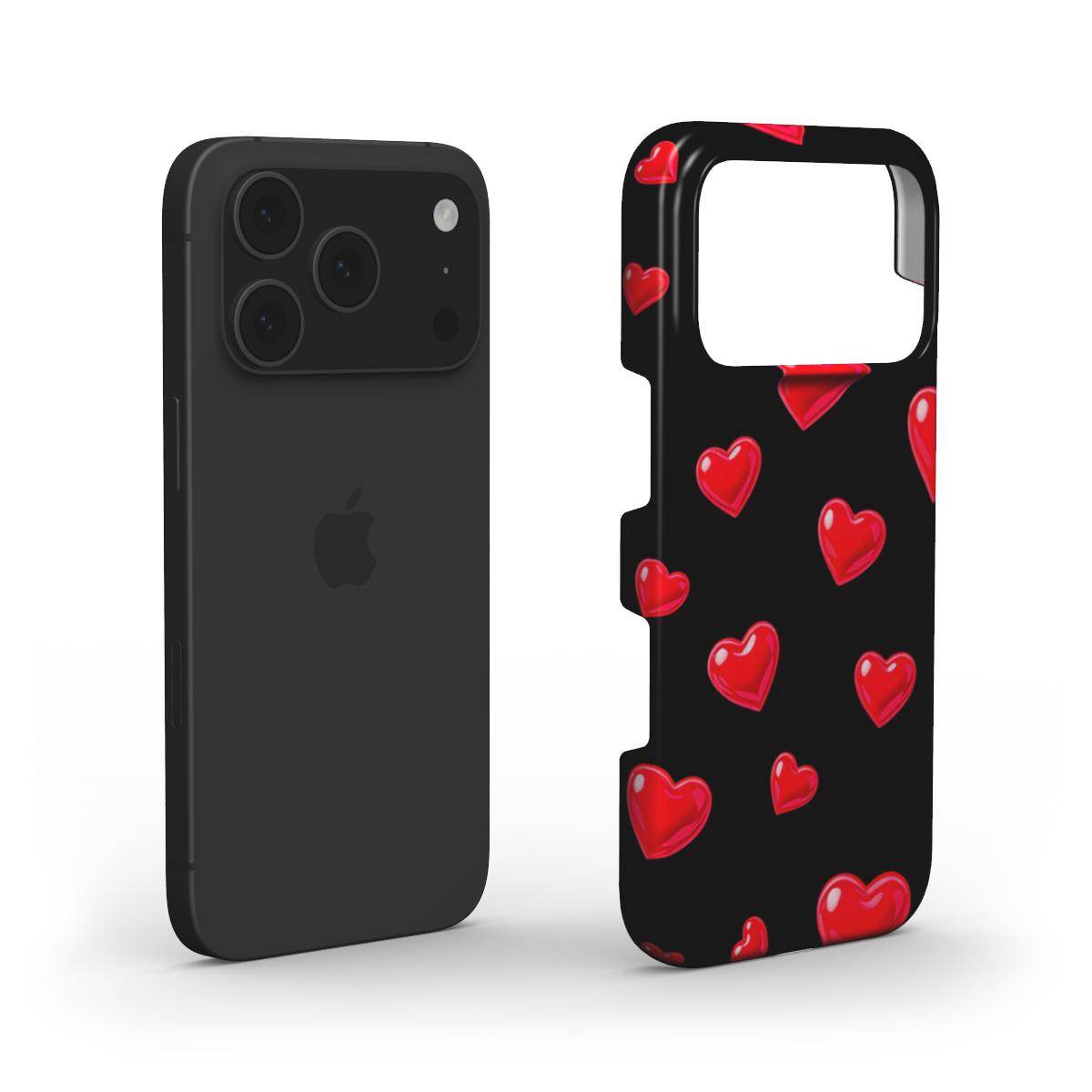 Black Hearts Slim iPhone Case