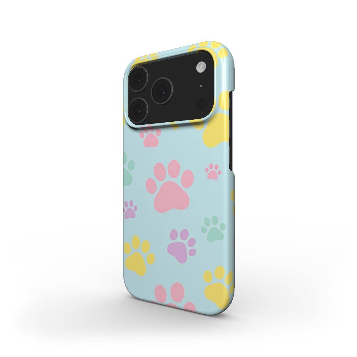 Pastel Doggy Paw Print Slim iPhone Case