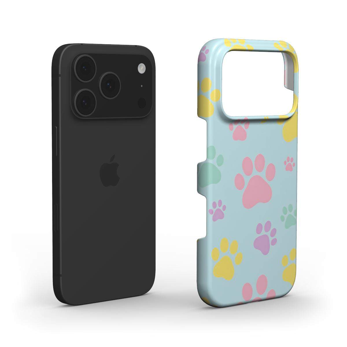 Pastel Doggy Paw Print Slim iPhone Case
