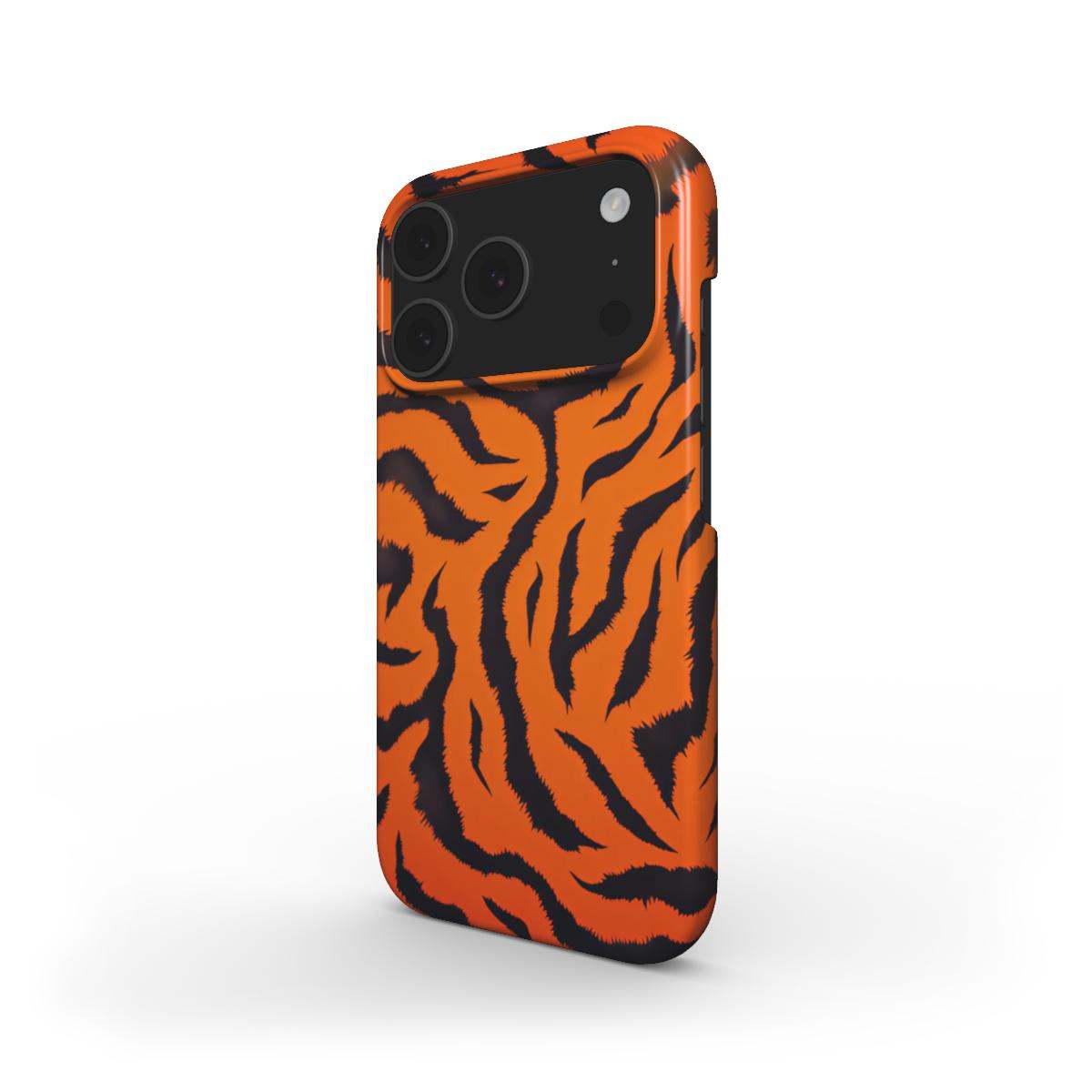 Orange Tiger Print Slim iPhone Case