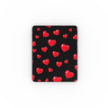 Black Hearts Leather Apple iPad case with pencil holder and shock-absorbing TPU wrap