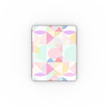 Pastel Geo Print leather iPad case with Apple Pencil holder and shock-absorbing TPU wrap