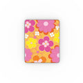 Retro floral leather iPad case with Apple Pencil holder and shock-absorbing protection