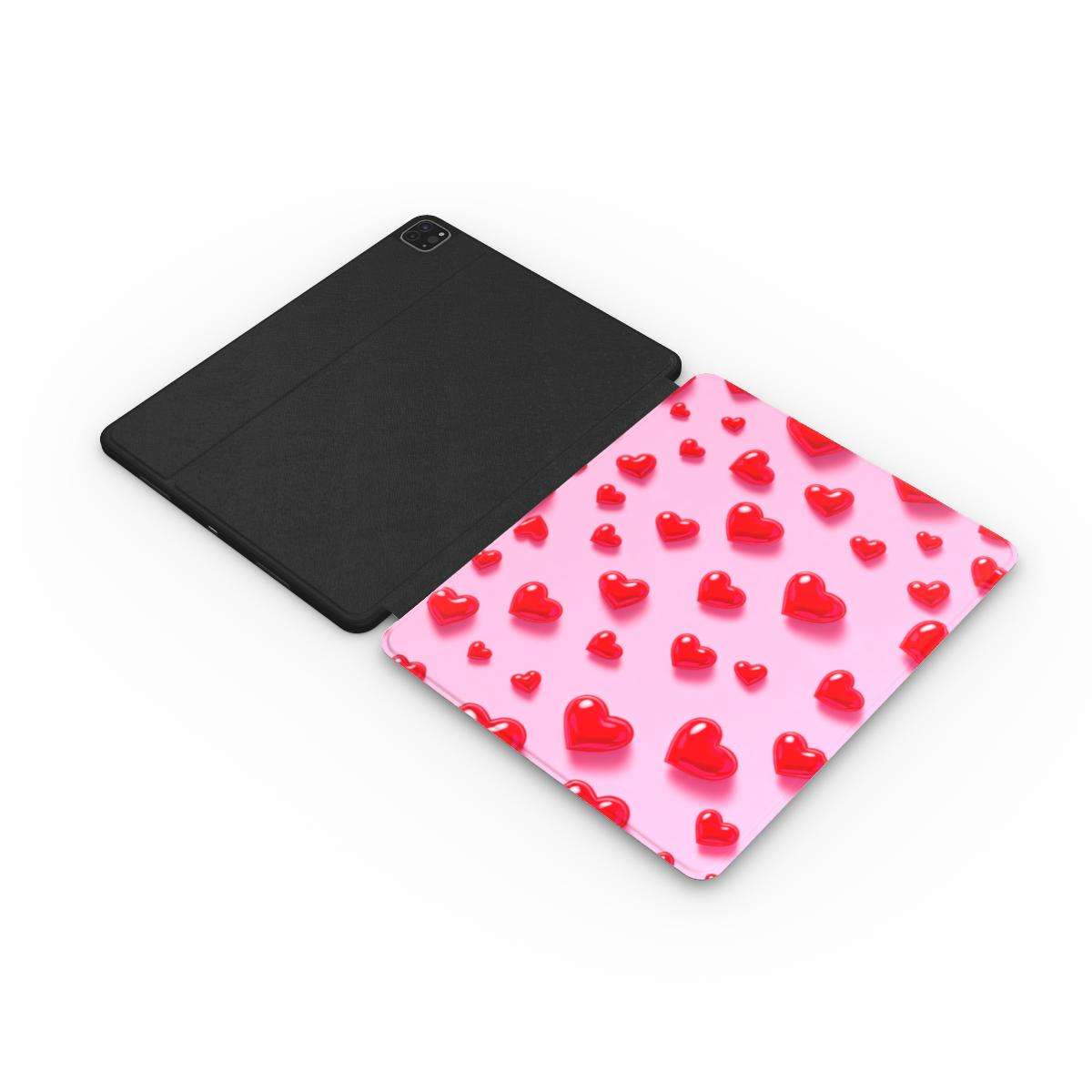 Pink Hearts Leather Apple iPad Case