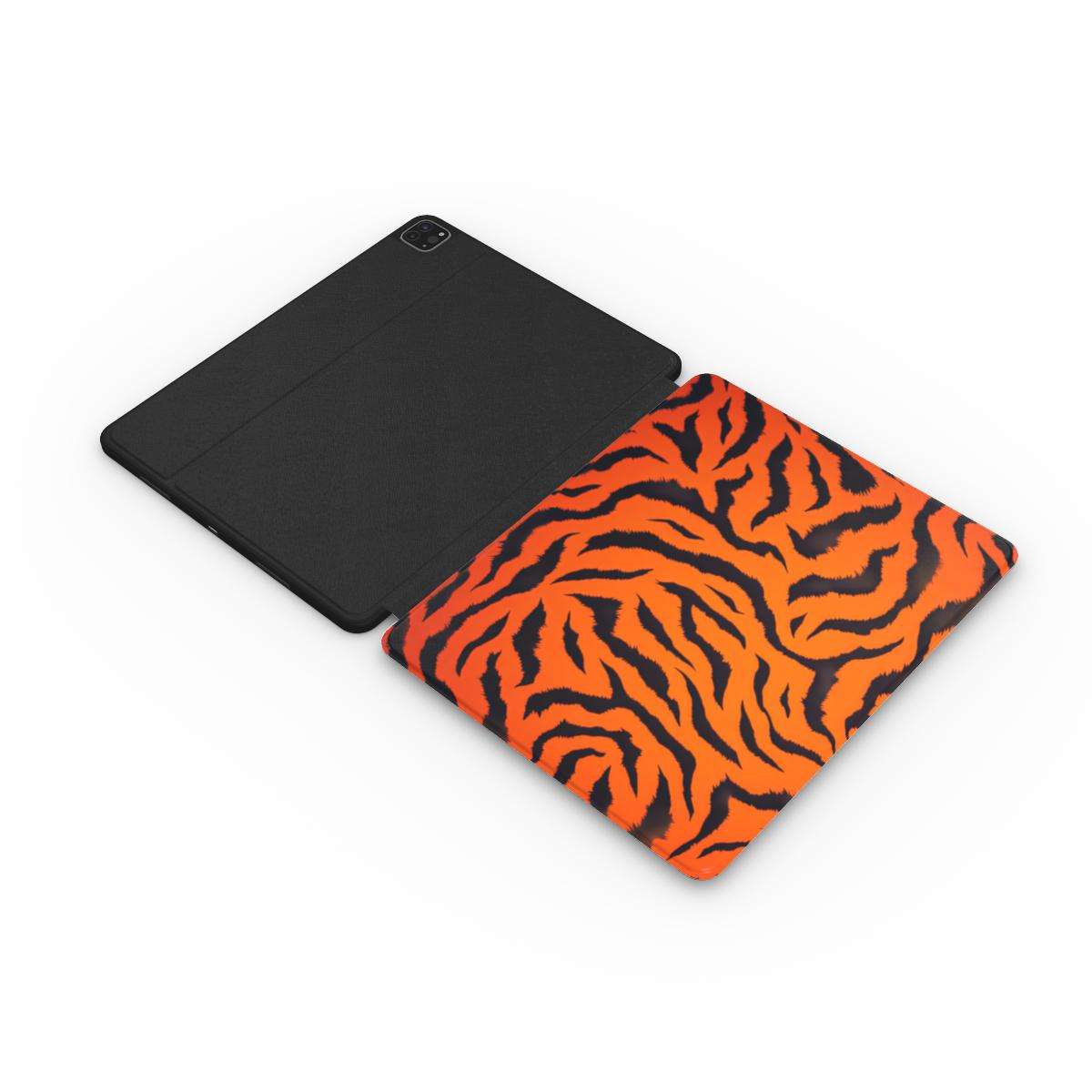 Orange Tiger Print Leather Apple iPad Case