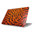 Orange Tiger Print MacBook protective case with slim profile and full port access