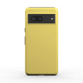 Lemon Yellow Google Pixel dual layer phone case with glossy finish and shock-absorbing TPU liner