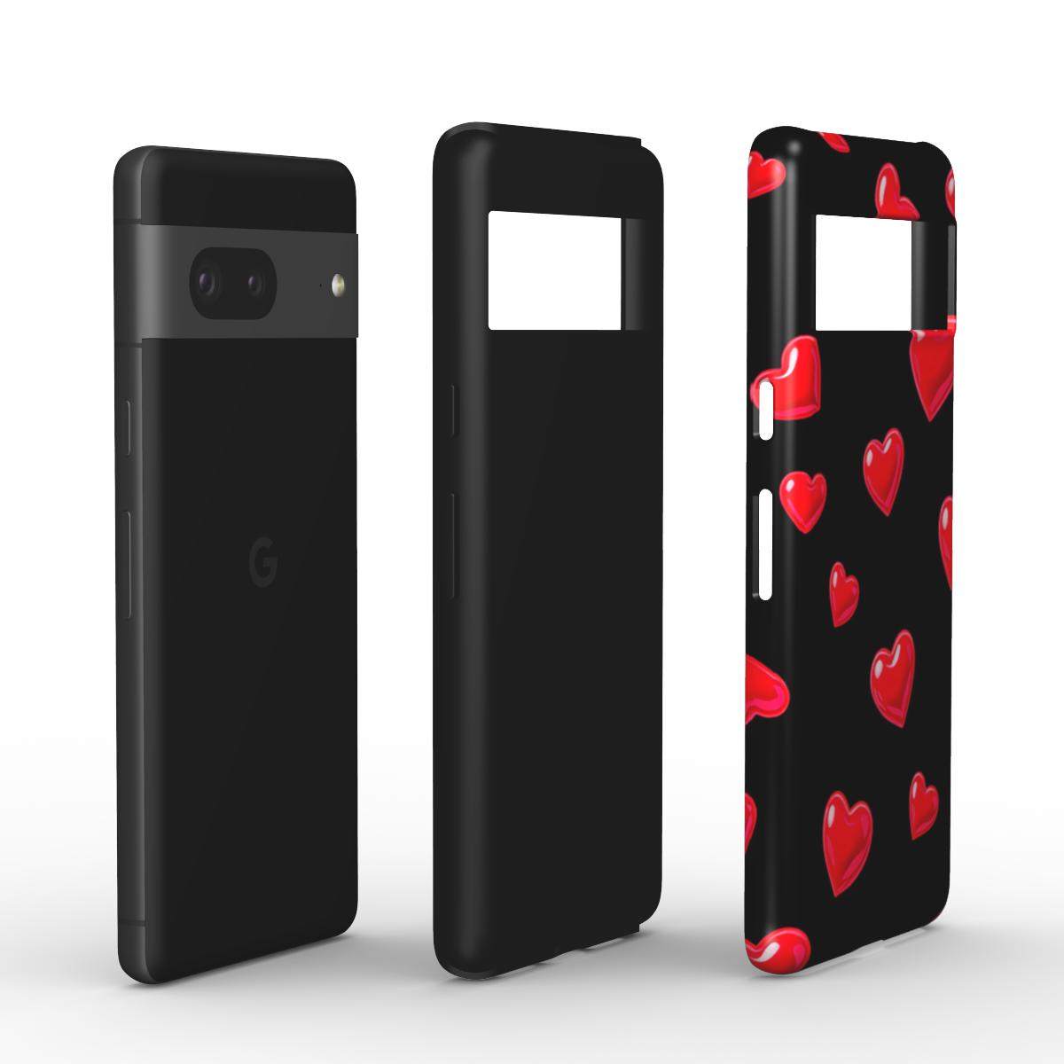 Black Hearts Google Pixel Dual Layer Phone Case