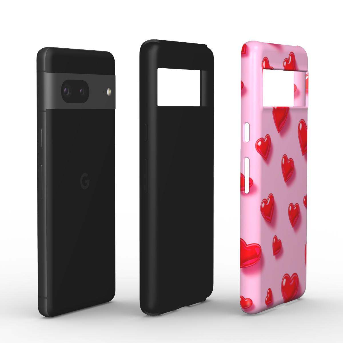 Pink Hearts Google Pixel Dual Layer Phone Case