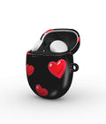 Black Hearts protective hard shell case for Google Pixel Buds Pro and Pro 2 with glossy finish and vibrant design