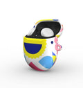 Bright Geo Print protective hard shell case for Google Pixel Buds Pro and Pro 2 with glossy finish and vibrant colors