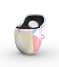 Pastel geo print protective hard shell case for Google Pixel Buds Pro and Pro 2 with glossy finish and vibrant colors