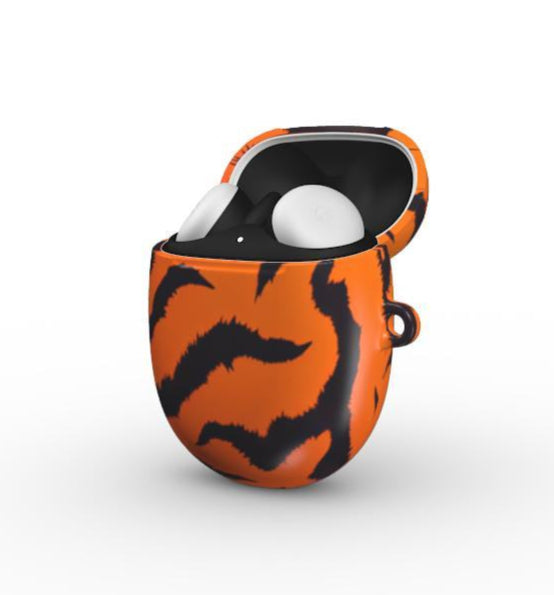 Orange Tiger Print Google Pixel Buds Pro/Pro2 Protective Case