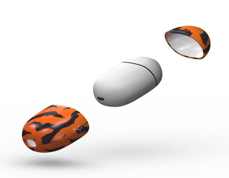 Orange Tiger Print Google Pixel Buds Pro/Pro2 Protective Case