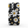 Black Daises Samsung slim phone case with glossy finish and lightweight design