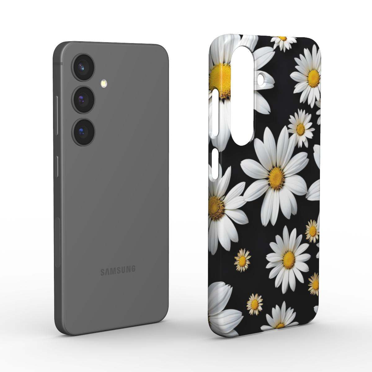 Black Daises Samsung Slim Phone Case