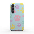 Pastel Doggy Paw slim Samsung phone case with glossy finish and minimalist design