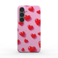 Pink Hearts Samsung slim phone case with glossy finish and lightweight design