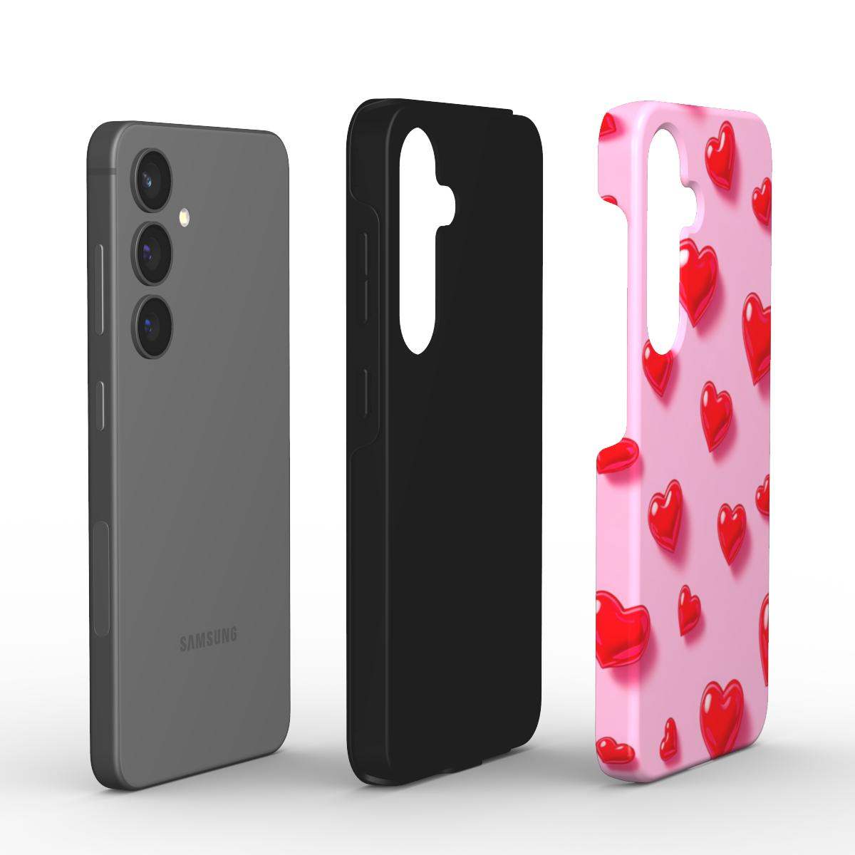 Pink Hearts Samsung Dual Layer Phone Case