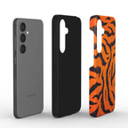 Orange Tiger Print Samsung Dual Layer Phone Case
