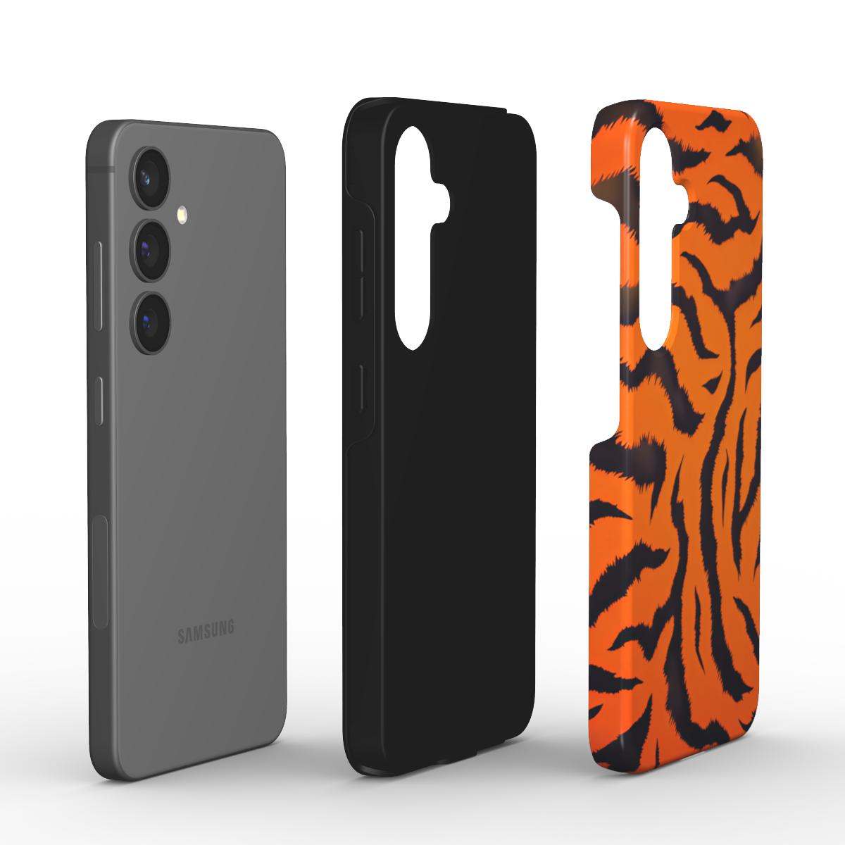 Orange Tiger Print Samsung Dual Layer Phone Case