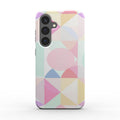 Samsung phone case with pastel geo print and dual-layer protection