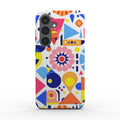 Bright Geo Print Phone Case with dual layer protection for Samsung phone