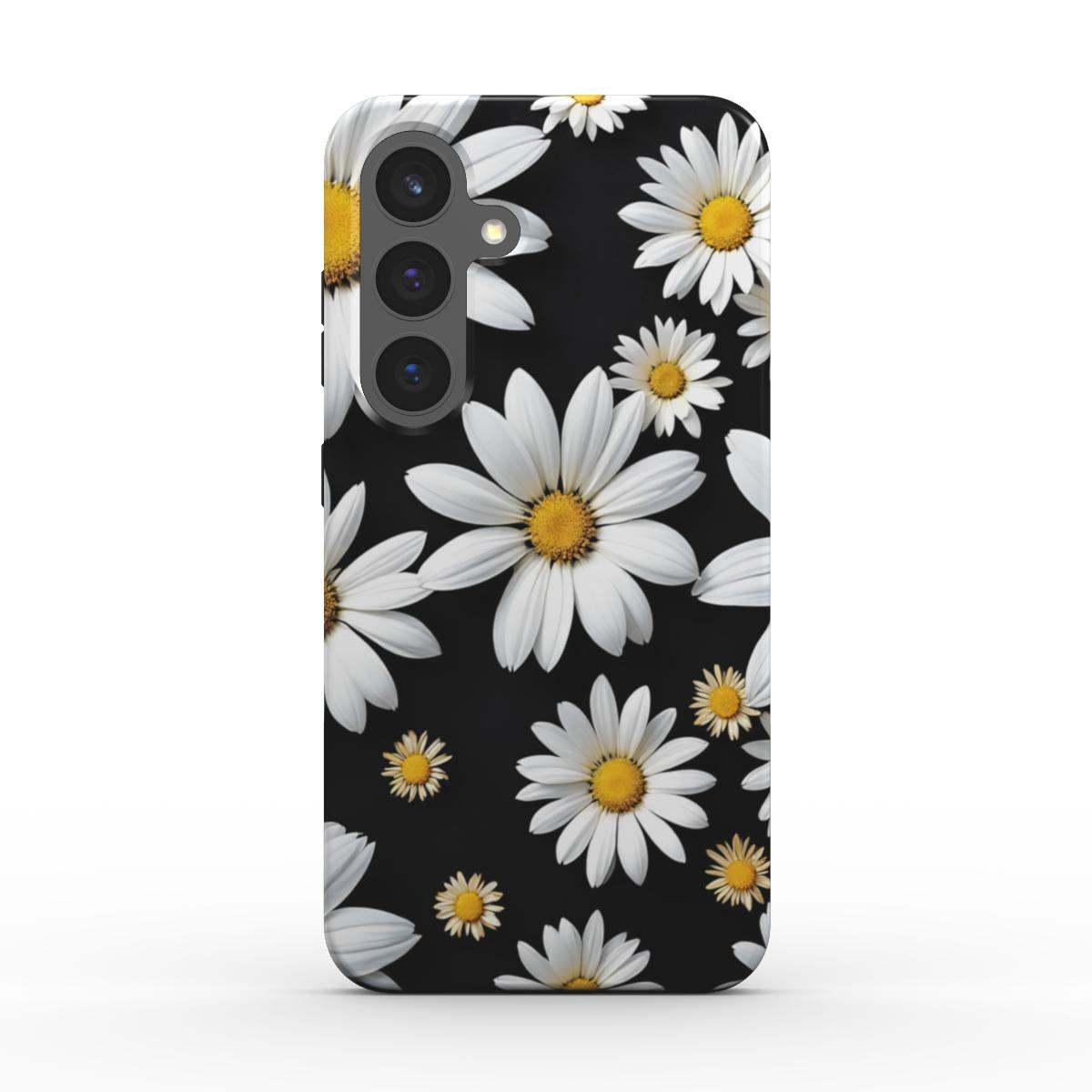 Black Daises Samsung Dual Layer Phone Case
