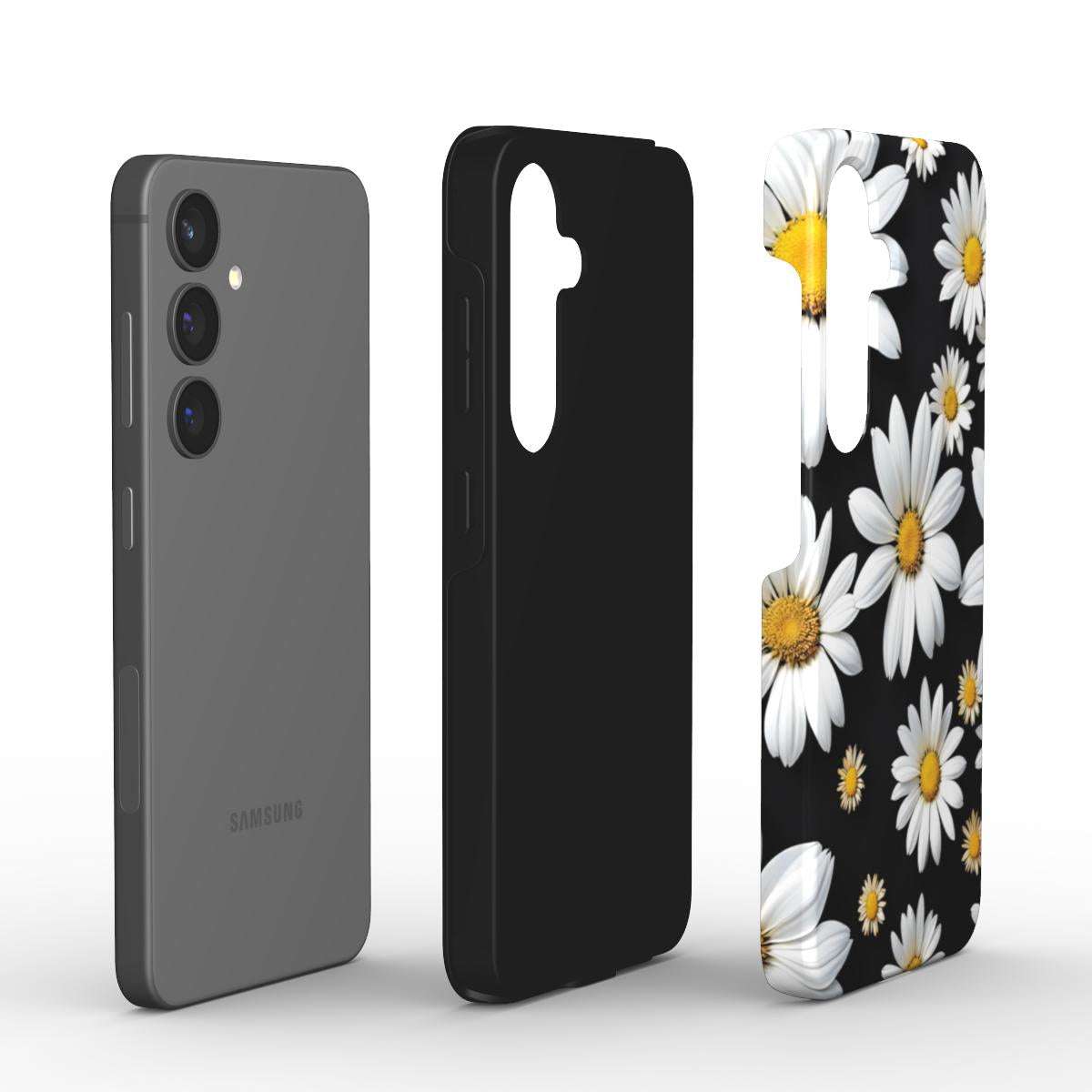 Black Daises Samsung Dual Layer Phone Case