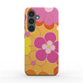 Retro Floral Samsung dual layer phone case with glossy finish and shock-absorbing TPU liner