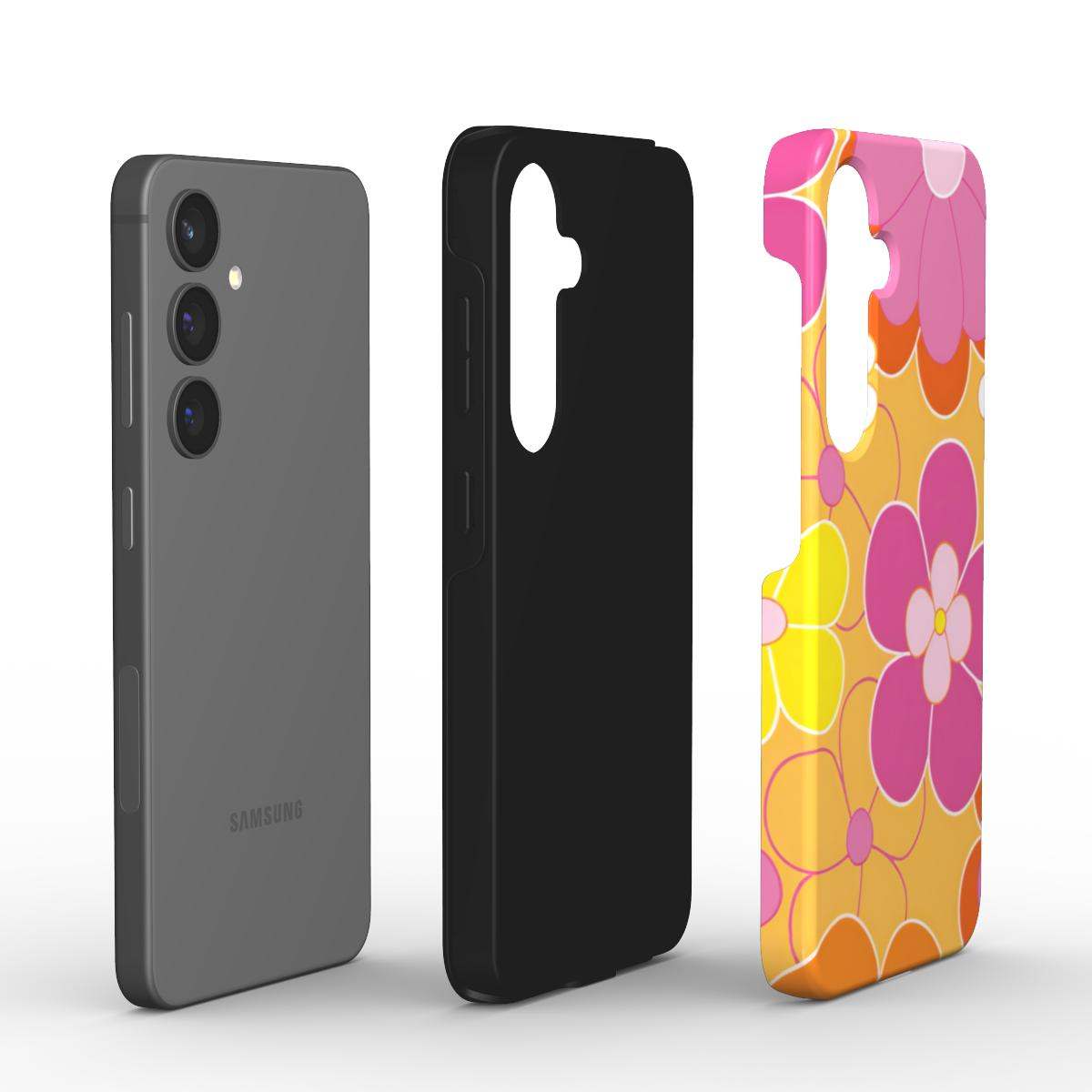 Retro Floral Samsung Dual Layer Phone Case
