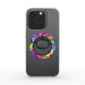 Vibrant Colour Splash magnetic ring phone holder attached to smartphone for secure grip and hands-free use