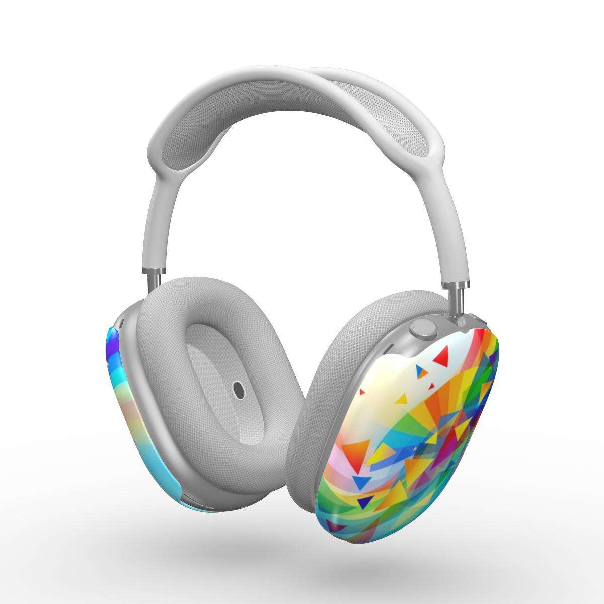 Geometric Pride Apple AirPods Max Case with colorful triangular design and lightweight protection