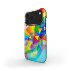 Geometric Pride Slim iPhone Case with colorful geometric pattern and glossy finish, slim and lightweight protective design