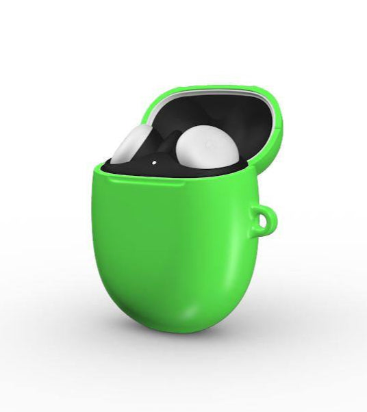 Lime green hard shell protective case for Google Pixel Buds Pro with glossy finish and lightweight design