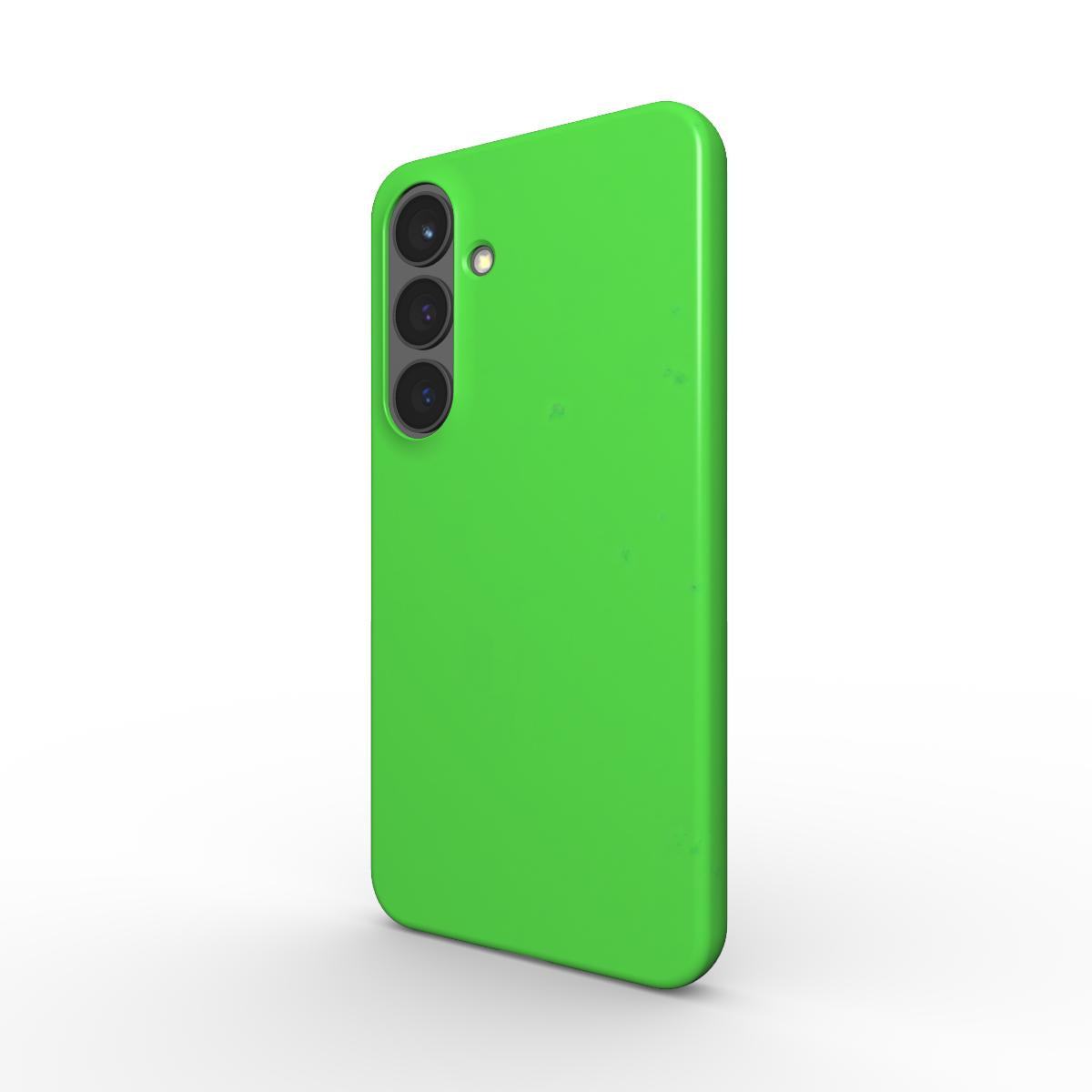 Lime green Samsung slim phone case with glossy finish and lightweight design