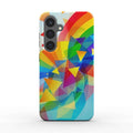 Geometric Pride Samsung Dual Layer Phone Case with glossy finish and shock-absorbing TPU liner for durable protection
