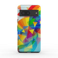 Geometric Pride Google Pixel phone case with dual-layer protection and glossy finish