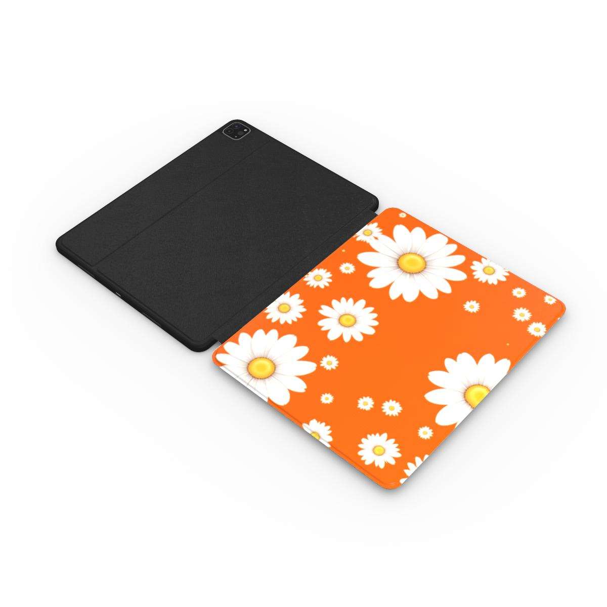 Orange Daises Leather Apple iPad Case