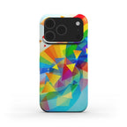 Geometric Pride Slim iPhone Case with colorful abstract triangle design and glossy finish, slim and lightweight for protection and style