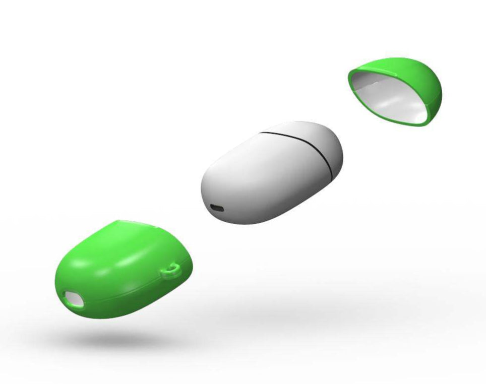 lime green hard shell protective case for Google Pixel Buds Pro and Pro 2 with glossy finish and slim design