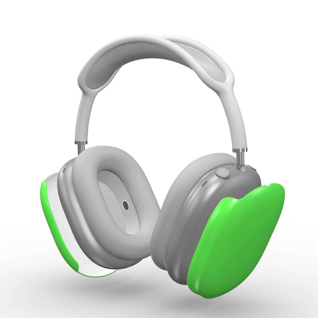 Lime green protective case for Apple AirPods Max headphones, lightweight and scratch-resistant.