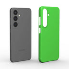 Lime green slim Samsung phone case with glossy finish and precise fit for protection against scratches and drops