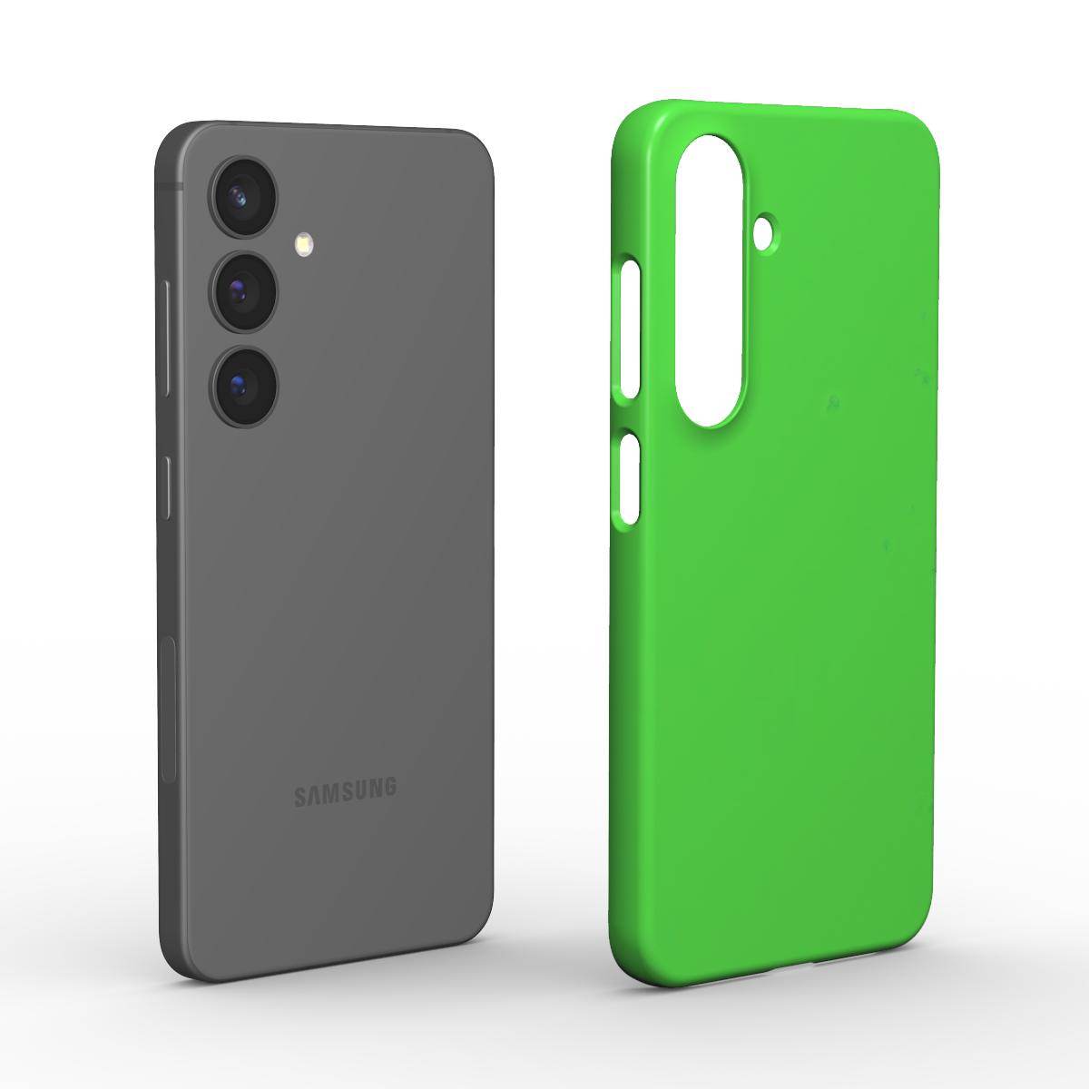 Lime green slim Samsung phone case with glossy finish and precise fit for protection against scratches and drops